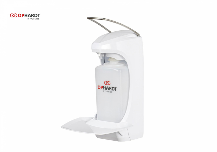 Диспенсер локтевой для антисептика с каплеуловителем RX 10 M (1000 мл.) фото 1